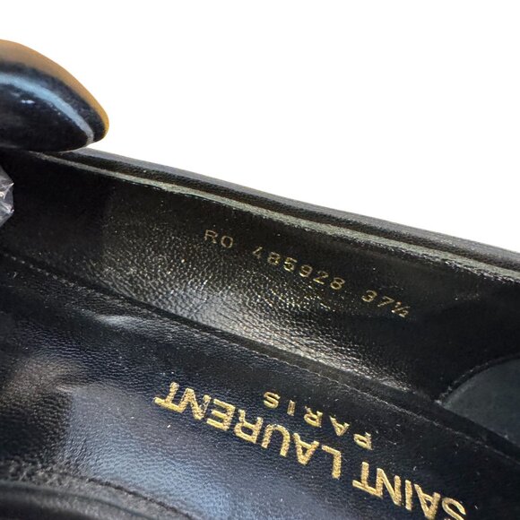 Saint Laurent Black Velvet Heart Smoking Loafer Shoes Size 37.5 - Picture 5 of 9